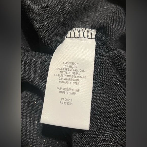 EUC REITMANS Festive all over shine , shimmery, black top, Sz XXS - Picture 3 of 4